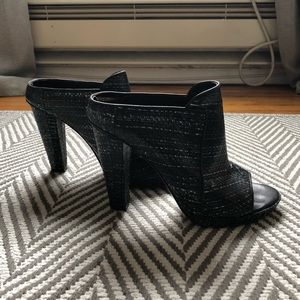 10 Crosby Derek Lam Python Heeled Mules